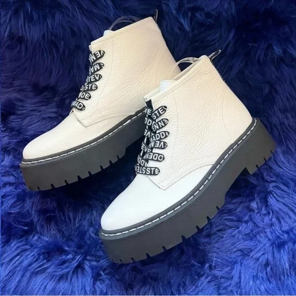 New! STEVE MADDEN “Vlais” Chunky Leather Platform Combat Boots - Picture 9 of 12